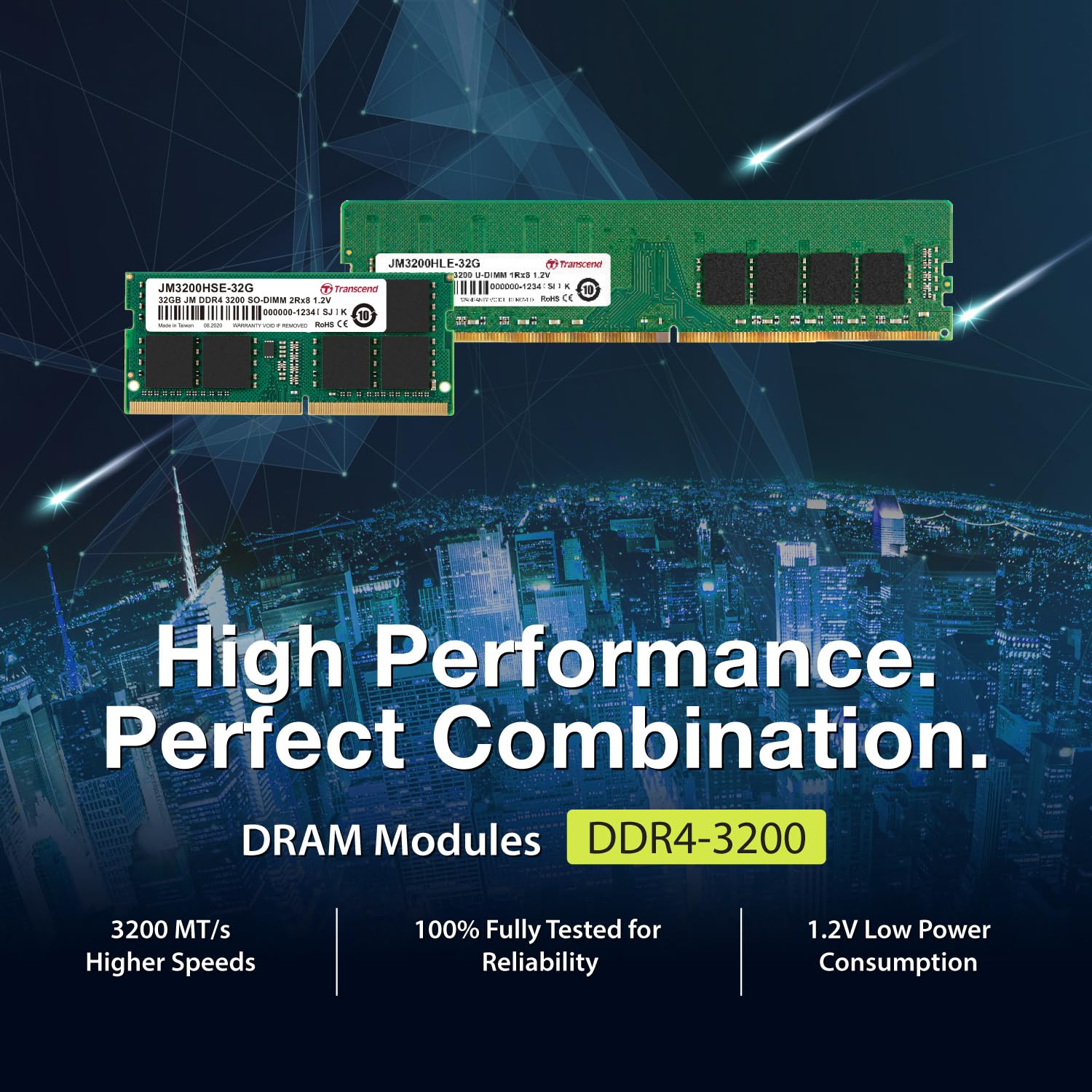 Transcend 32GB DDR4 3200MHz SO-DIMM 2Rx8 1.2V, RAM, PC4-25600, CL22, Notebook/Laptop Computer Memory - JM3200HSE-32G - Image 3