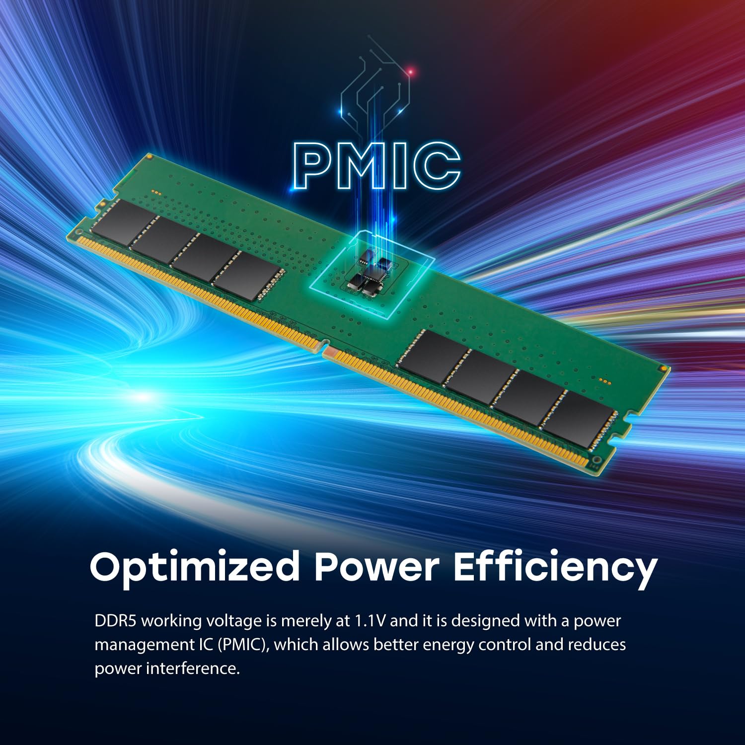 Transcend 16GB DDR5 5600MHz (or 5200MHz or 4800MHz) UDIMM Desktop RAM, Compatible w/Intel & AMD Ryzen, Desktop PC Computer RAM Memory Upgrade Modules, On-die ECC PC5-44800 1Rx8 CL46 2Gx8 1.1V 288Pin - Image 6