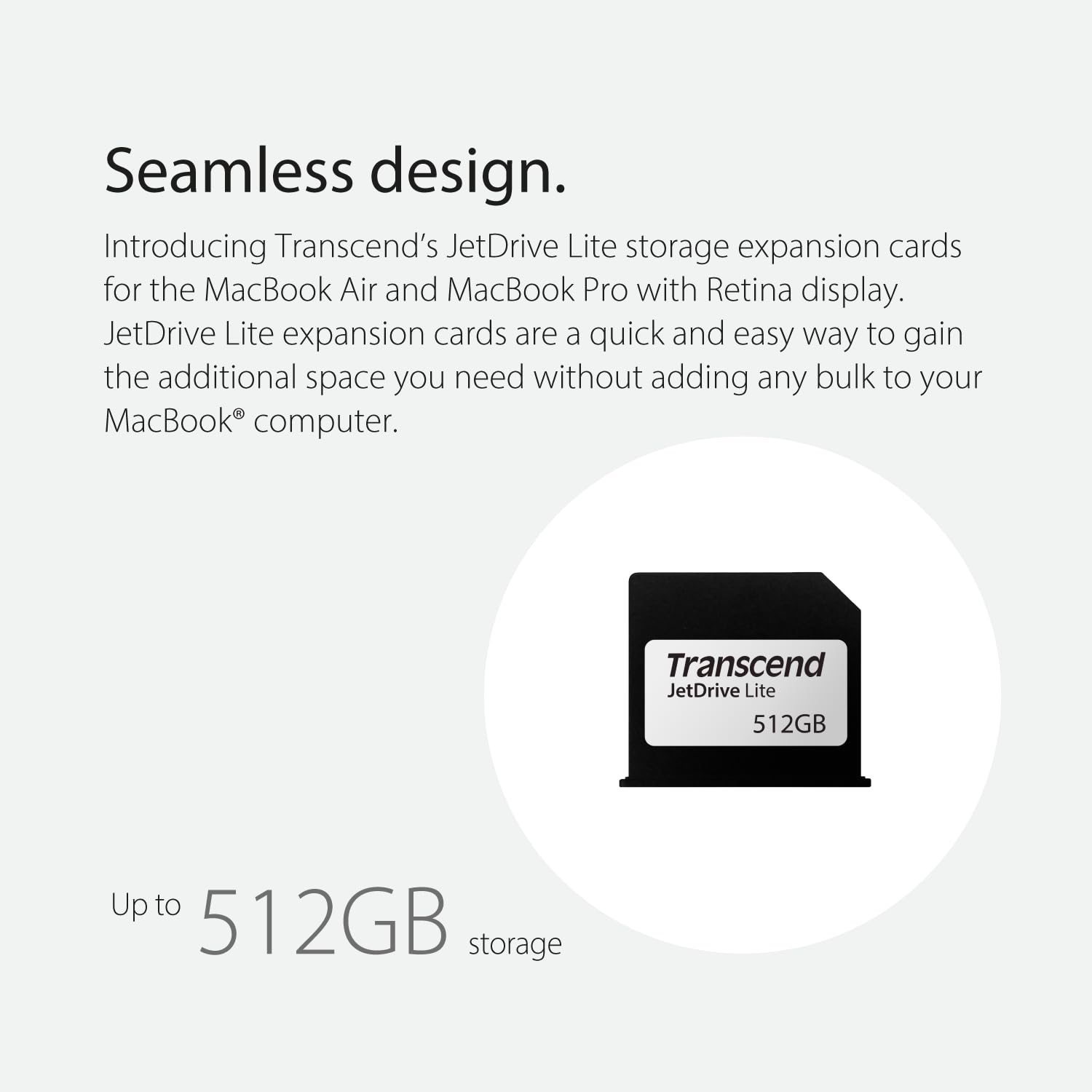 Transcend 512GB JDL130, Expansion Card for MacBook Air 2010/2011 / 2012/2013 / 2014/2015 / 2017, Lightweight Design, Up to 95 MB/s, JetDrive Lite 130 - TS512GJDL130 - Image 3