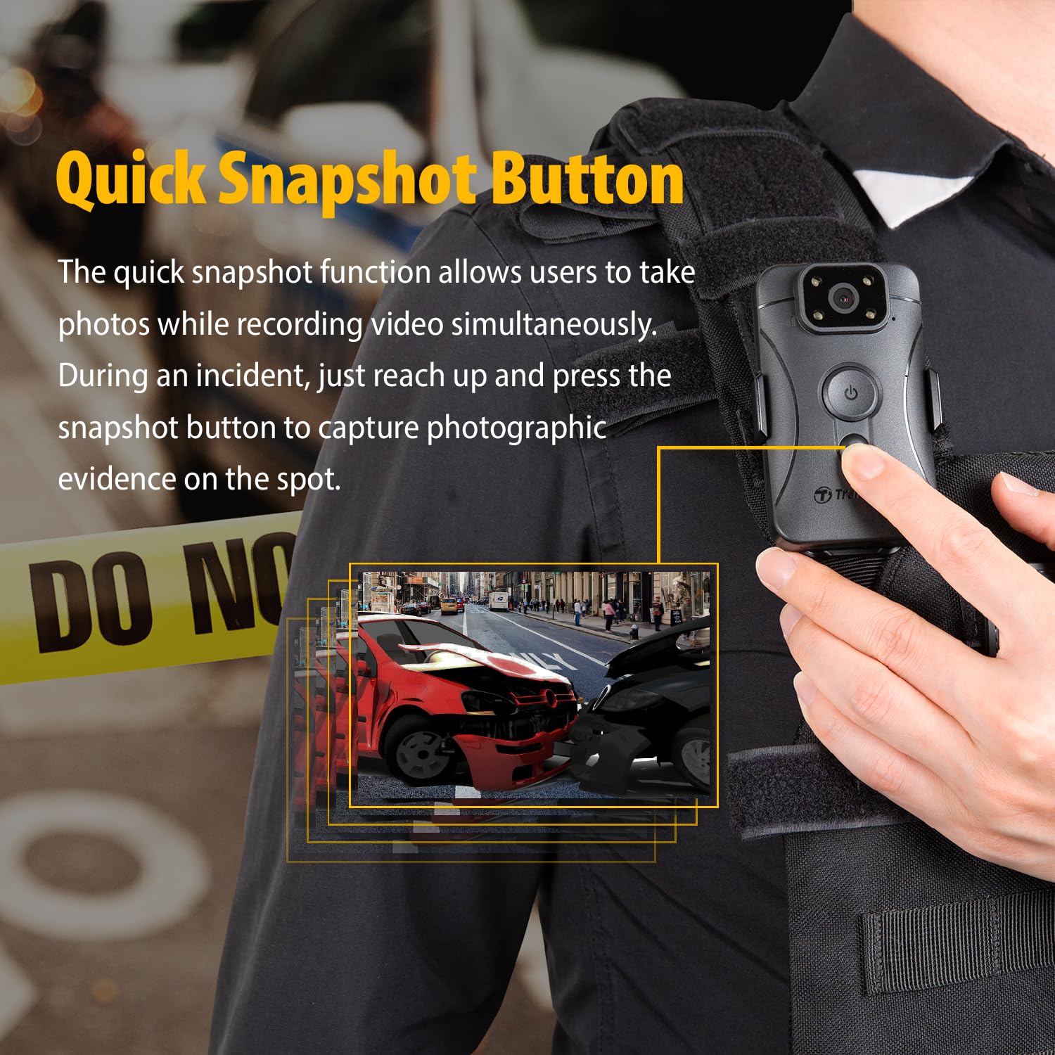 Transcend 64GB, DrivePro Body 10, Body Camera, Night Vision, Infrared LED, Water Resistant, 7-Hour Battery Life, with Audio and Video Recording, Ideal for Personal Civilians & Security - TS64GDPB10C - Image 7