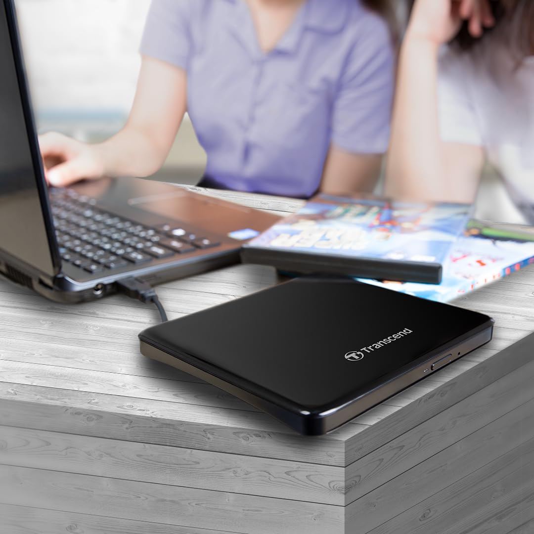 Transcend 8K Extra Slim Portable DVD Writer Optical Drive (TS8XDVDS-K) - Image 3