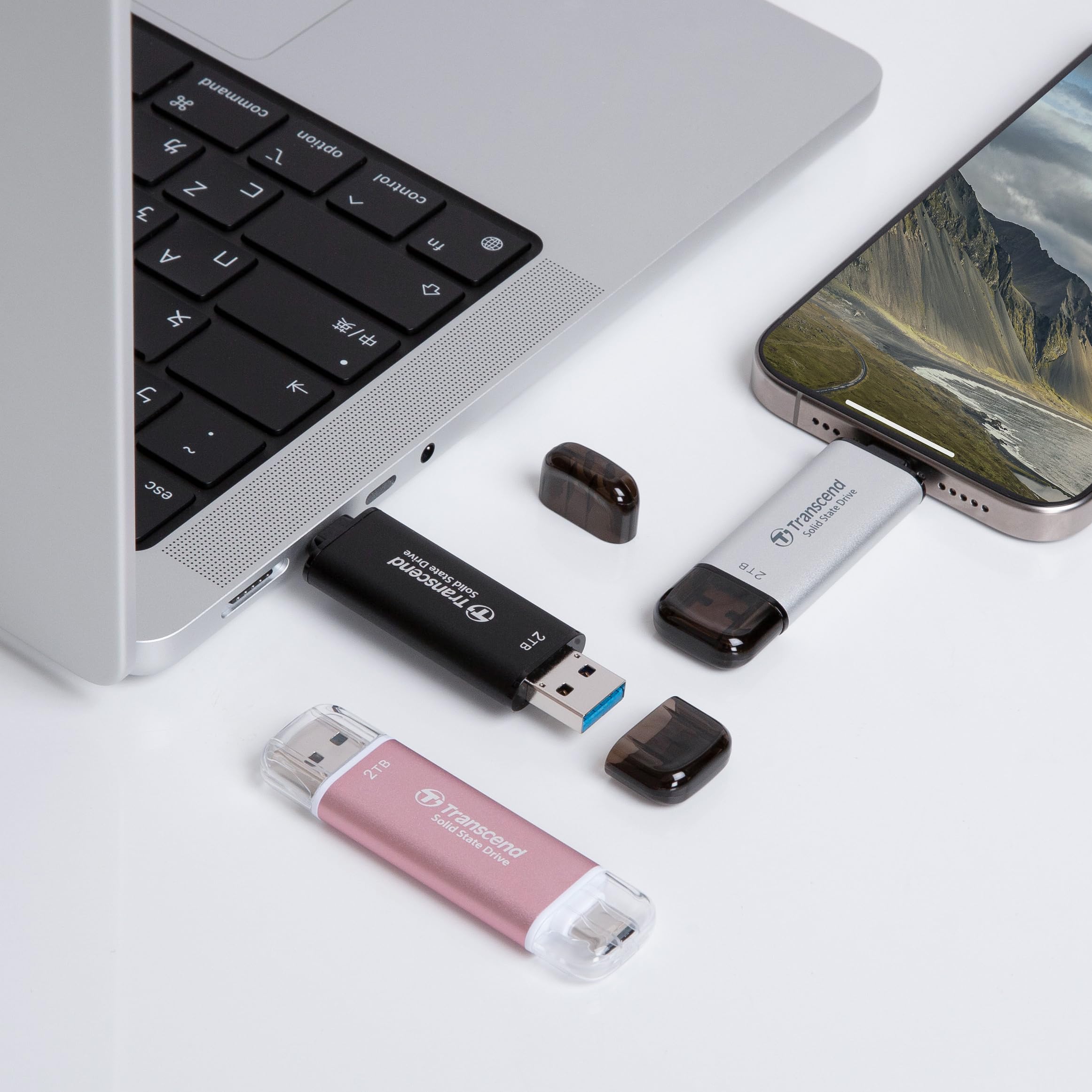 Transcend ESD310 2TB External SSD, Up to 1,050MB/s, Dual USB Drive for iPhone17,16,15, iPad&Mac/Pixel10/Tesla/Steam Deck/ROG Ally/MSI Claw/Android/PS5, 2-in-1 TypeC &A, USB3.2Gen2 Portable SSD-Silver - Image 10