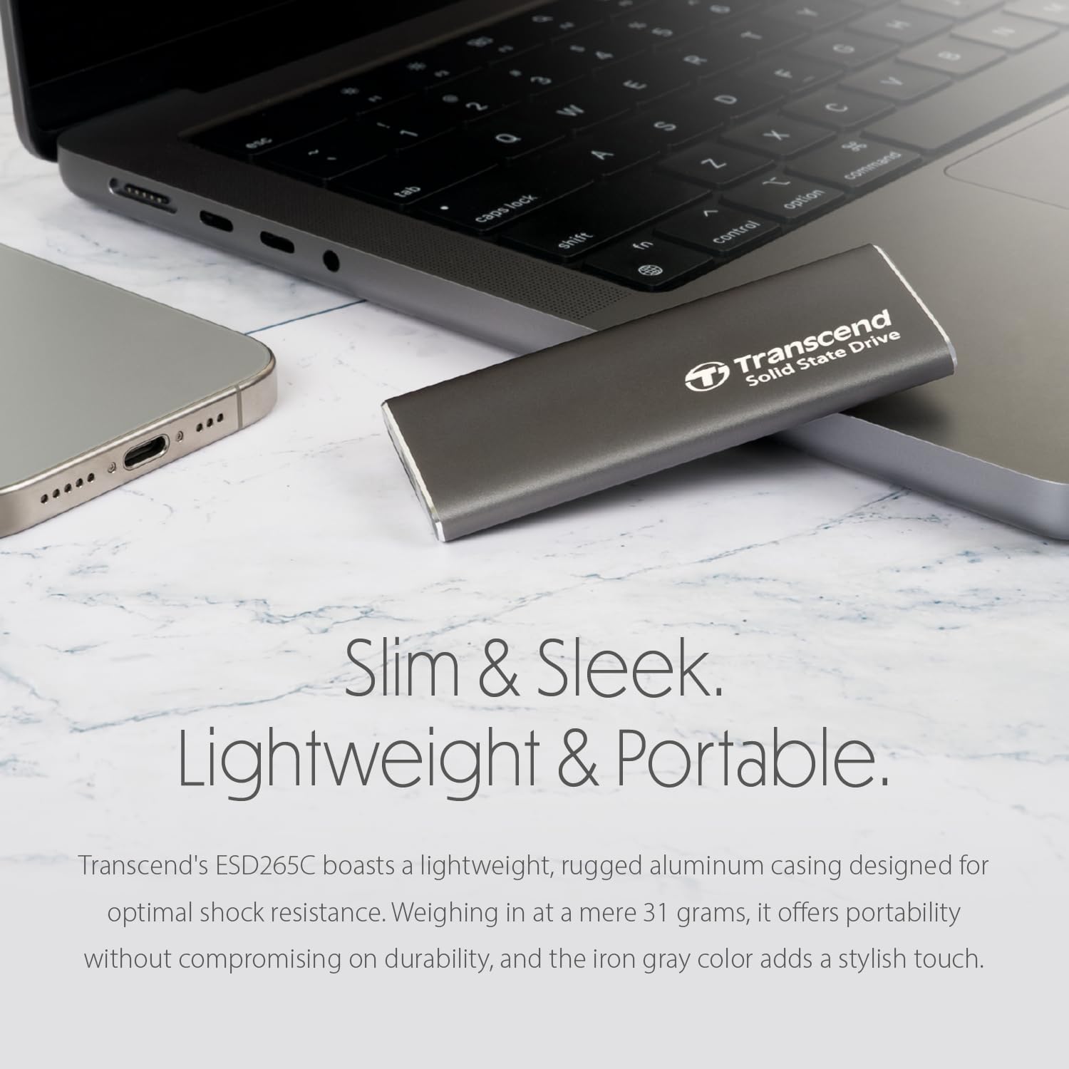 Transcend Portable SSD 500GB External Solid State Drives, up to 1050MB/s USB C SSD External Hard Drive USB 3.2 Gen 2 for iPhone, iPad, Windows, Mac, Android, Tablets, PS5, PS4, Xbox and Smart TV - Image 5