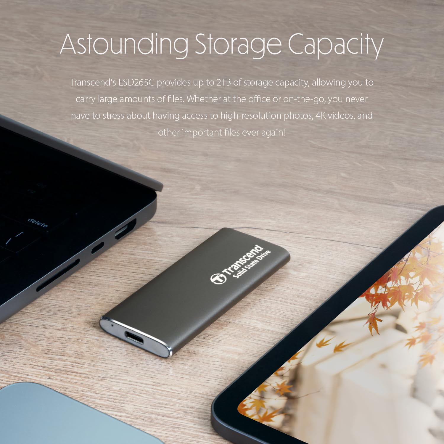 Transcend Portable SSD 500GB External Solid State Drives, up to 1050MB/s USB C SSD External Hard Drive USB 3.2 Gen 2 for iPhone, iPad, Windows, Mac, Android, Tablets, PS5, PS4, Xbox and Smart TV - Image 6