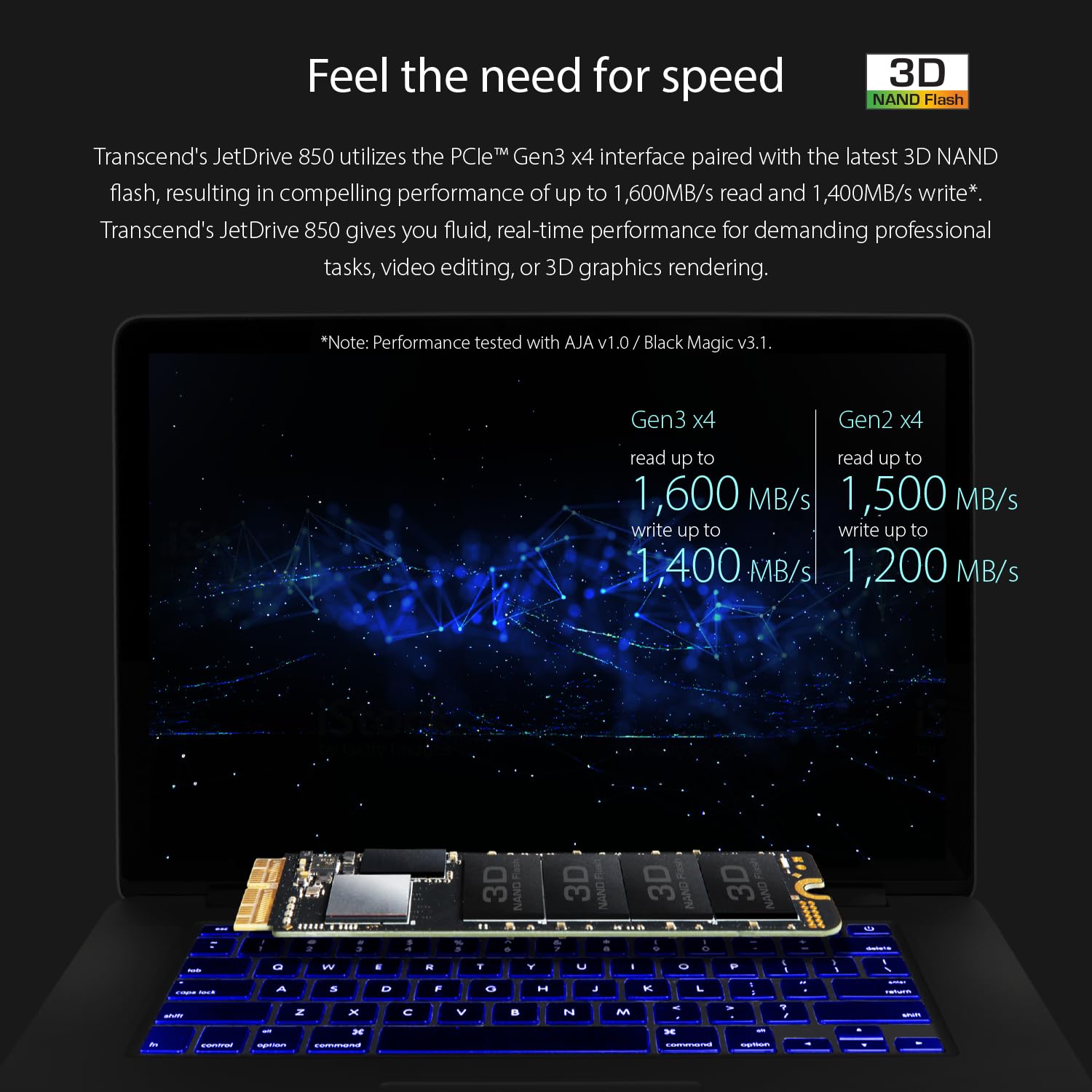 Transcend TS960GJDM850 960GB JetDrive 850 NVMe PCIe Gen3x4 SSD Solid State Drive - Image 7
