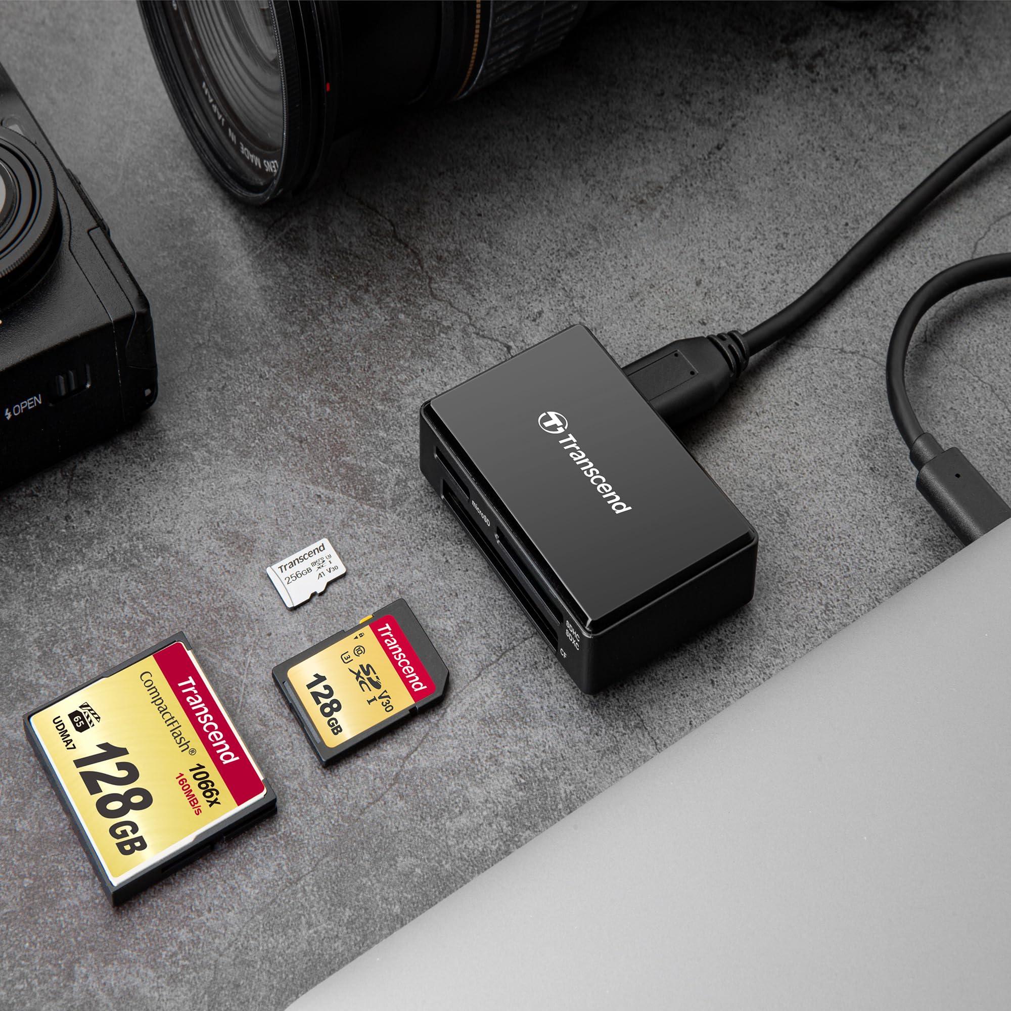 Transcend USB 3.1 Gen 1 Type-C All-in-1 Multi-Card Reader (CF/SD/SDHC/SDXC/microSD) - Image 10