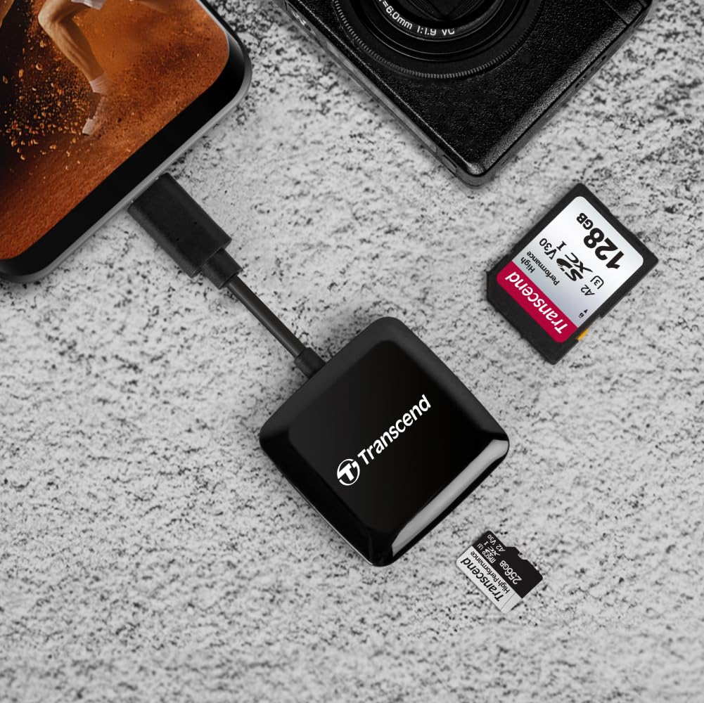 Transcend USB Type-C SD Card Reader for iPhone15 16/iPad/Mac, Android/Tablet/Laptop/Windows/PC/Computer, 2 in 1 Dual Slot Memory/Micro SD Card Reader Supports SD/Micro SD/SDHC/SDXC with Type C Device - Image 4